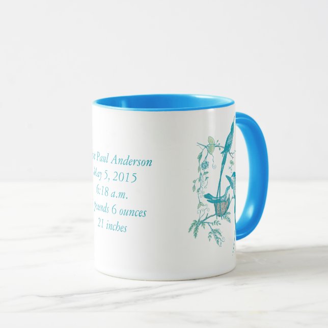 Taza Bebé Stein con Estadísticas de Nacimiento Importan (Anverso derecho)