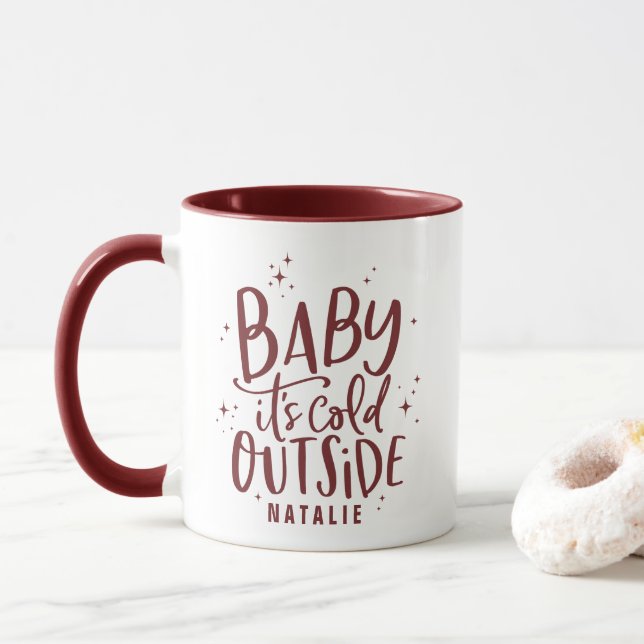 Taza Bebé su día de fiesta exterior frío (Con donut)