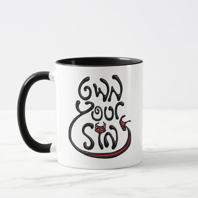 Taza Bebe tu pecado con orgullo (Izquierda)