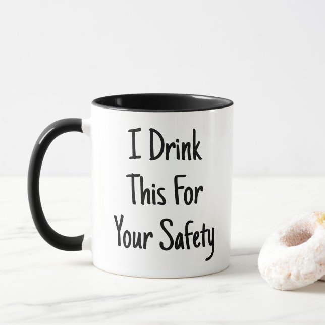 Taza Bebí Esto Para Tu Seguridad Mamá Papá Sarcasm Grac (Con donut)