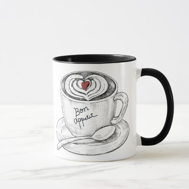 Taza Bebida de arte de lata , dibujada a mano (Derecha)