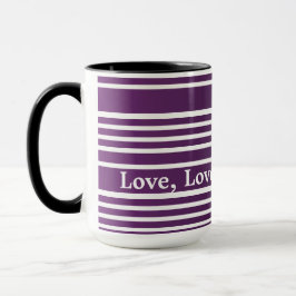 Taza Bebida diseñada con rayas moradas