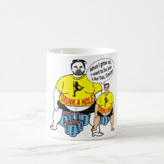 Taza bebida divertida del papá y del hijo