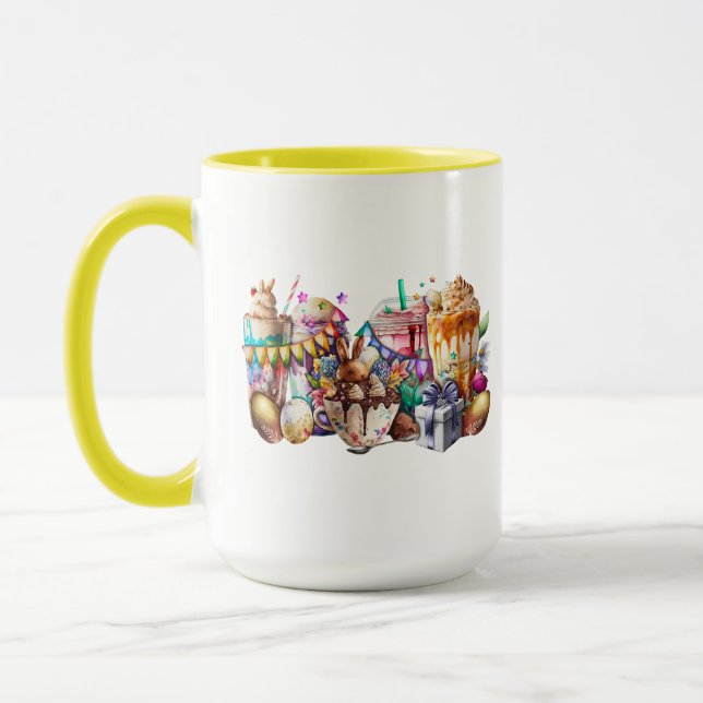 Taza Bebidas de café Fancy Bunny de Pascua (Izquierda)