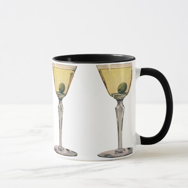 Taza Bebidas de época, cóctel de oliva Martini (Derecha)