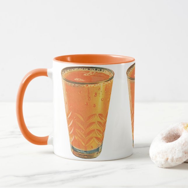 Taza Bebidas de época, desayuno de zumo de Naranja (Con donut)