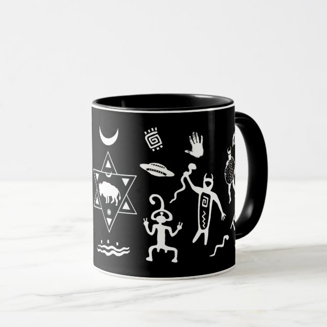 Taza Bebidas espirituosas tribales del búfalo blanco - (Anverso derecho)