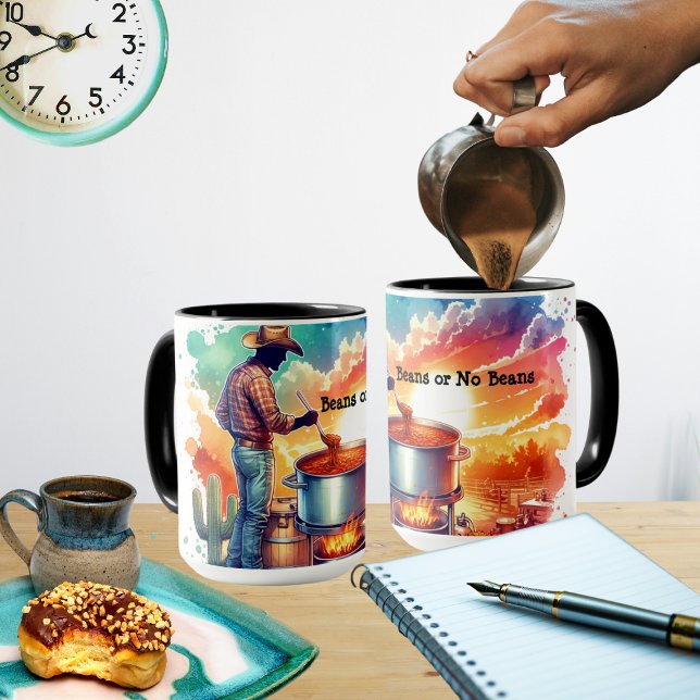 Taza Bebidas o sin habas Chichi Cocinando Vaquero 1 (Chili Cookoff Beans or No Beans Collection  Cups/Mugs)