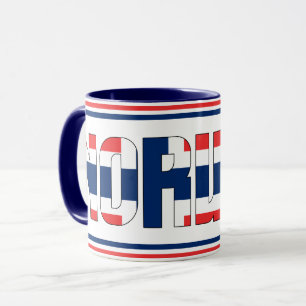 Taza Bebiendo con café patriótico de Noruega