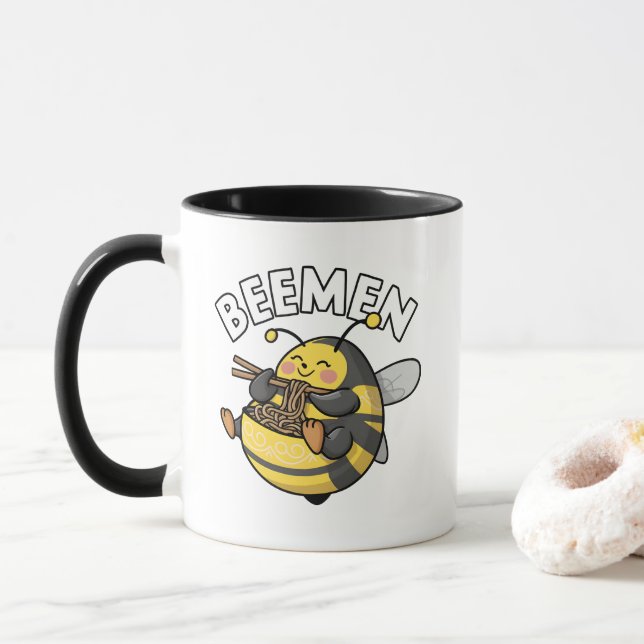 Taza Bee Eating Ramen = BEEMEN (Con donut)