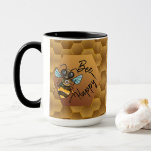 Taza ¡Bee Happy! Cute Honey Bee