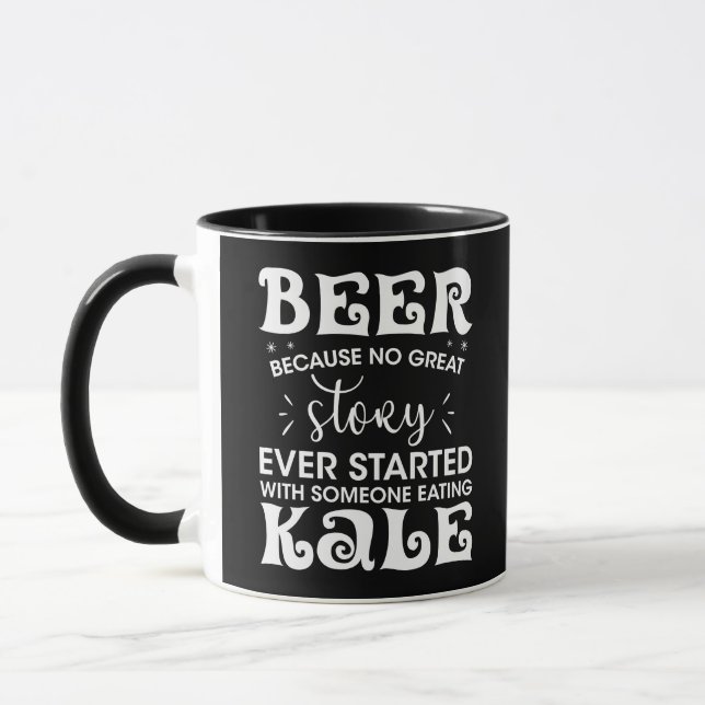 Taza Beer Beer Healthy Alcohol anécdotas Kale Humor (Izquierda)