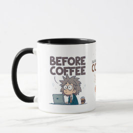 Taza Before During After Coffee Mood Vector Art