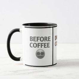 Taza Before During After Coffee Mood Vector Art