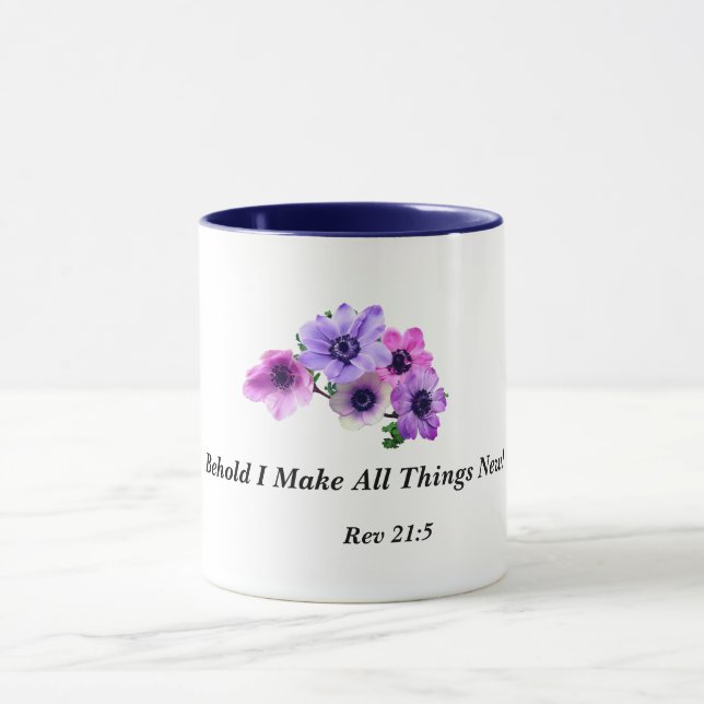 Taza Behold me hacen todas las cosas nuevas (Centro)