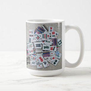 Taza beige del jongg del mah