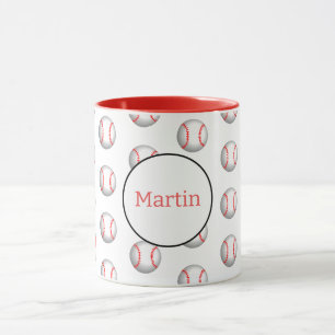 Taza Béisbol Blanco Personalizado con Costura Roja de D