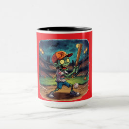 Taza Béisbol de Halloween, Zombie,Cerebros Sobre Bases