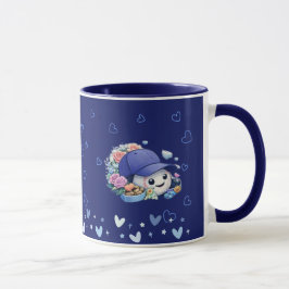 Taza Béisbol de San Valentín Color Azul Lindo