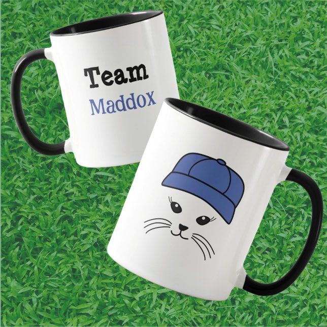 Taza Béisbol del equipo del personalizable Pequeño Gato (Subido por el creador)