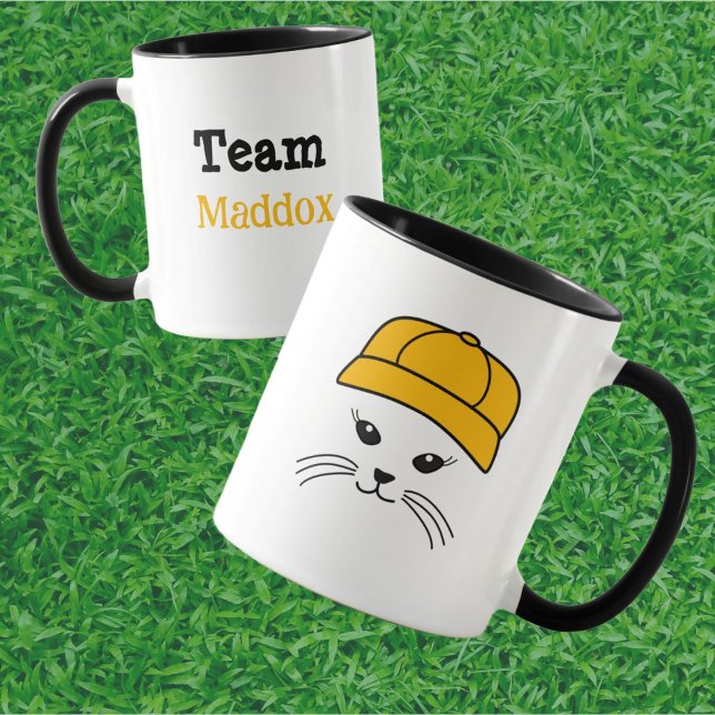 Taza Béisbol del equipo del personalizable Pequeño Gato (Subido por el creador)