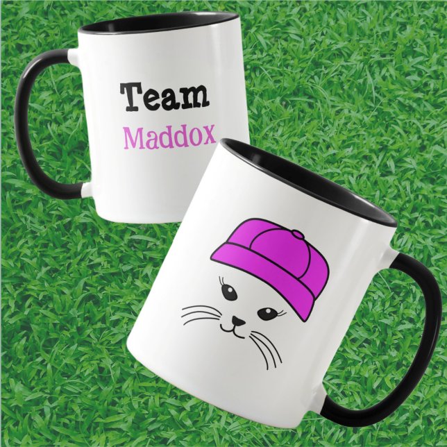 Taza Béisbol del equipo del personalizable Pequeño Gato (Subido por el creador)