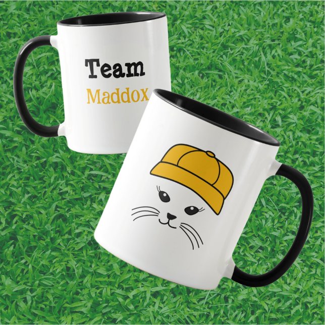 Taza Béisbol del equipo del personalizable Pequeño Gato (Subido por el creador)