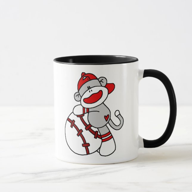 Taza Béisbol del mono del calcetín (Derecha)