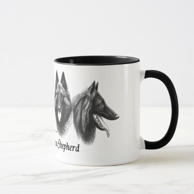 Taza belga de Tervuren Malinois Groenendael del (Derecha)