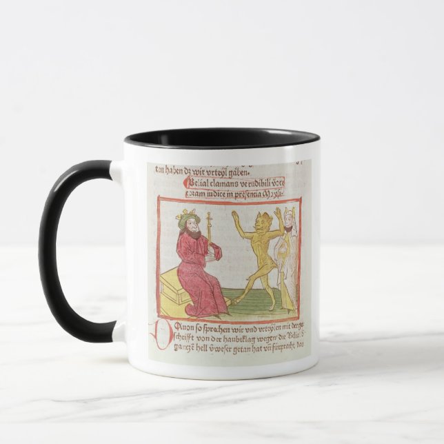 Taza Belial baila ante rey Solomon (Izquierda)