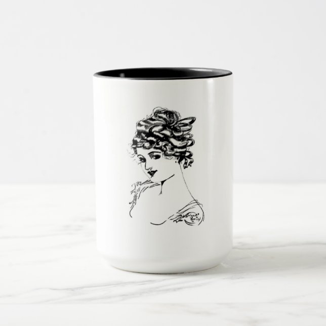 Taza Bella Artes de Art Nouveau Lady 1917 (Centro)