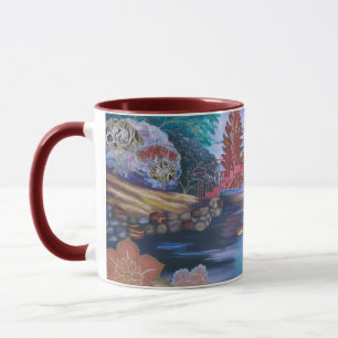 Taza Bella Artes de paisajes surrealistas del jardín ja