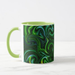 Taza Bella Artes de resumen de Green Swirly Spot