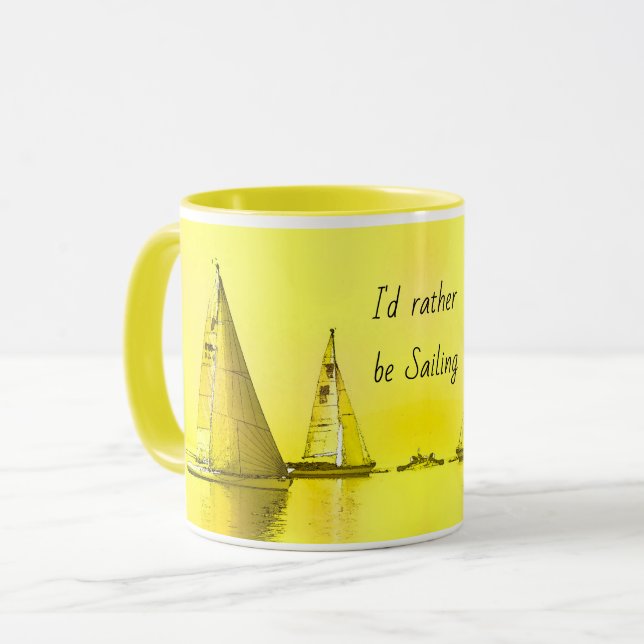 Taza Bella Artes de velero Prefiero Cita De Vela (Anverso izquierdo)