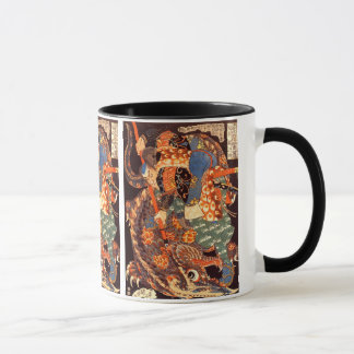 Taza Bella Artes japonés Miyamoto Musashi Kuniyoshi