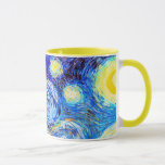 Taza Bella Artes nocturno Van Gogh Starry<br><div class="desc">Noche estrellada,  buen arte de Vincent van Gogh.</div>