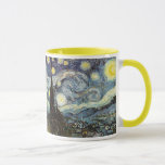 Taza Bella Artes nocturno Van Gogh Starry<br><div class="desc">Noche estrellada,  buen arte de Vincent van Gogh.</div>