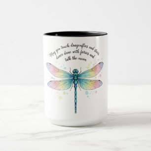 Taza Bella cita inspiradora de libélula