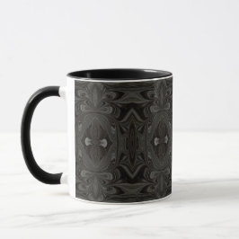 Taza Belladonna Abstract Black and Gray Fluid Art