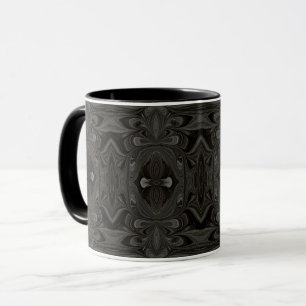 Taza Belladonna Negro Arte Fluido Acrílico Abstracto