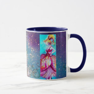 Taza BELLEZA CON VESTIDO ROSA / Planta Mariposa Mágica