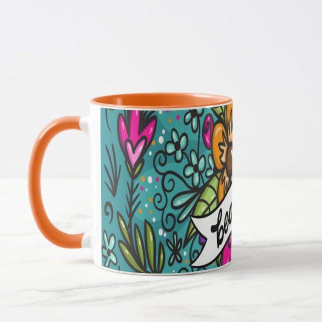 Taza Belleza de Cojín decorativo con flores (Izquierda)