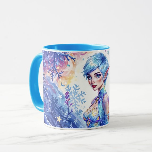 Taza Belleza elfo de invierno encantado helado arte rei (Anverso izquierdo)