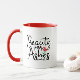 Taza Belleza Rosa Roja Para Las Cenizas Rojas Isaiah 61