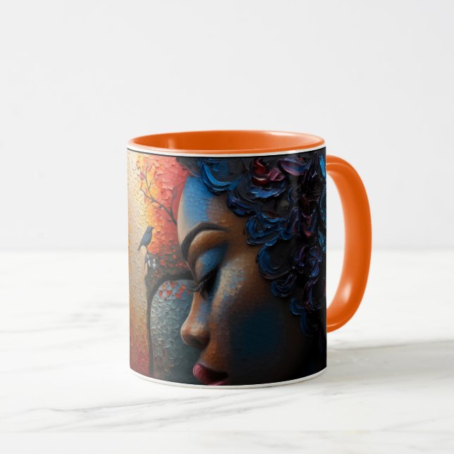 Taza Belleza 🌺 serena 🎨 en arte 🍵 (Anverso derecho)