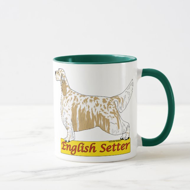 Taza Belton azul y anaranjado del organismo inglés (Derecha)
