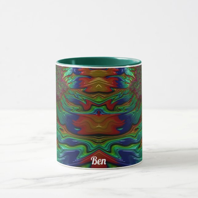 Taza BEN ~ Zany 3D ~ Green Red Blue 3D (Centro)