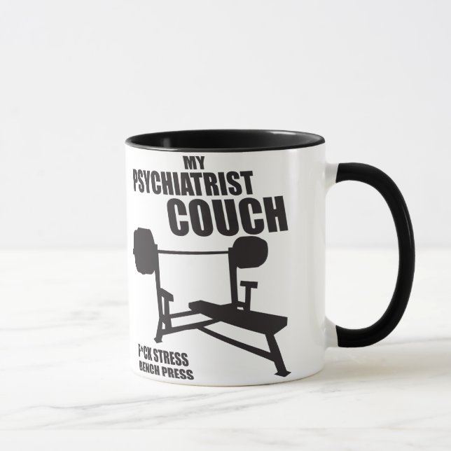 Taza Bench Press - Mi sofá psiquiátrico - Construcción  (Derecha)