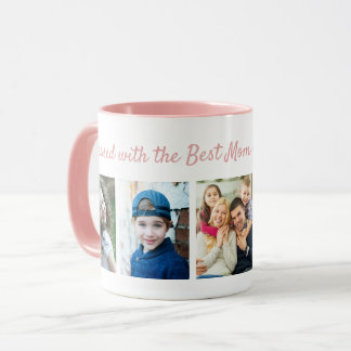 Taza Bendecida Con La Mejor Mamá 5 Collage De Fotos Ros