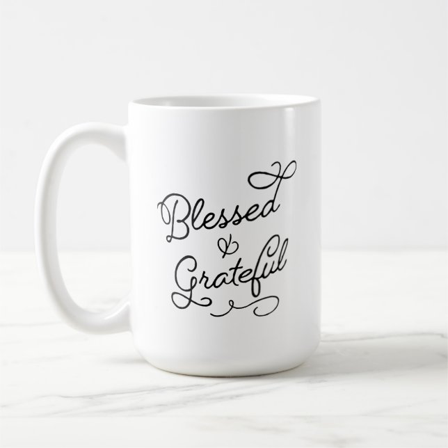 Taza bendecida y agradecida (15oz) (Izquierda)